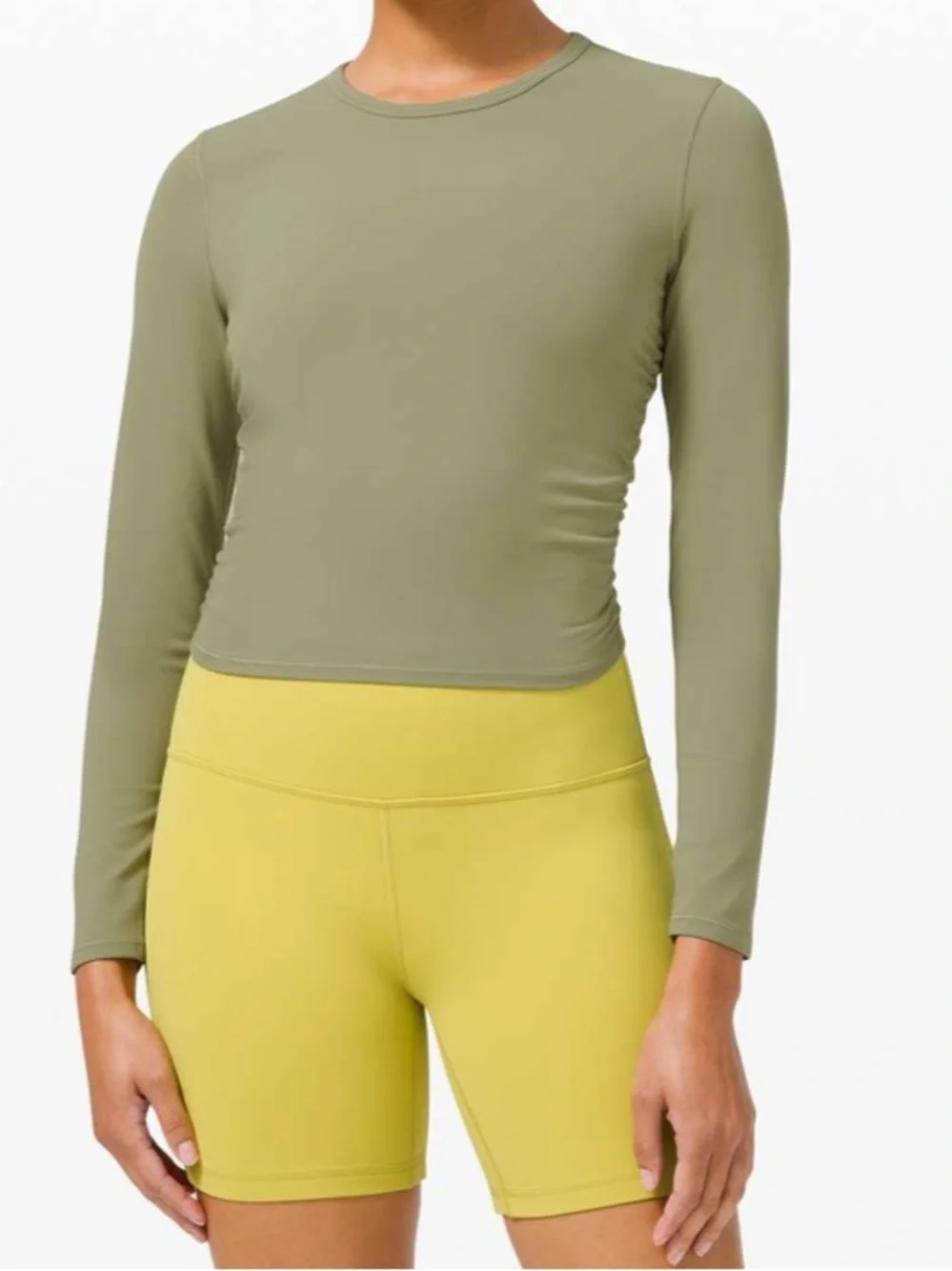 lululemon All It Takes Long Sleeve Top - Rosemary Green-cinched-medium